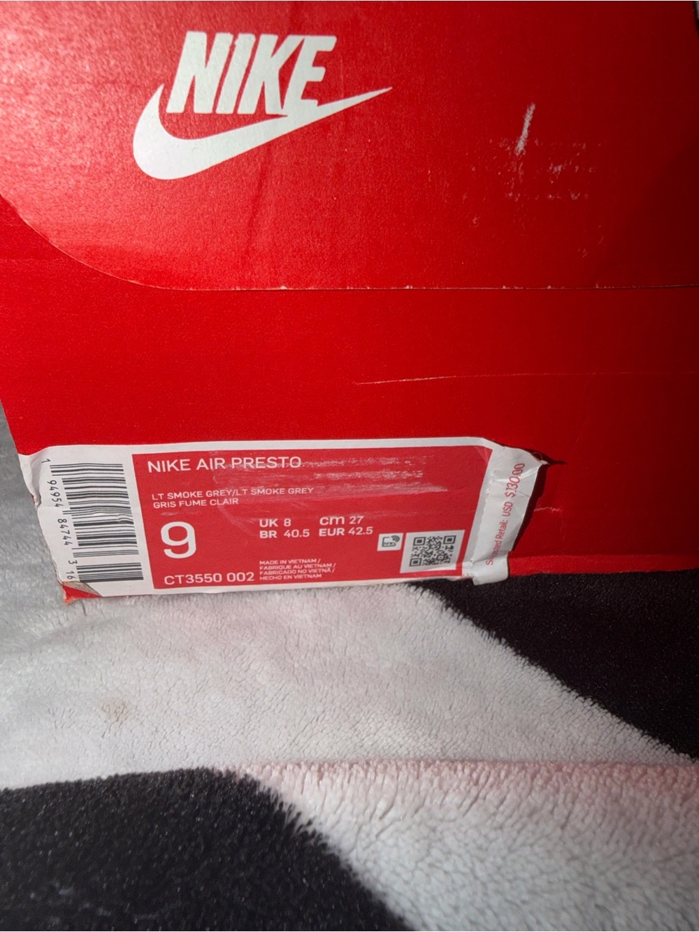 Nike Air Presto Light Smoke Grey Women’s Size 9 Barely Worn w/ Box - Picture 3 of 6